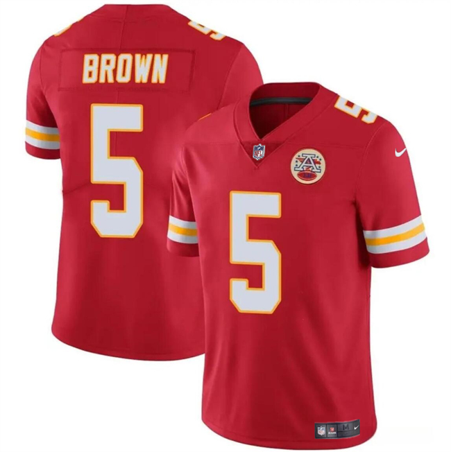 Men??s Kansas City Chiefs #5 Hollywood Brown Red Vapor Untouchable Limited Football Stitched Jersey